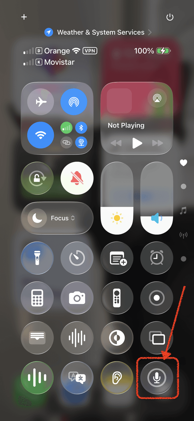 Control Center with VivaDicta control added