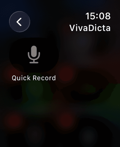 VivaDicta Quick Record control option
