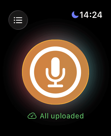 VivaDicta Apple Watch upload complete