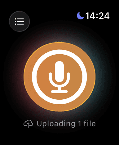 VivaDicta Apple Watch uploading audio file